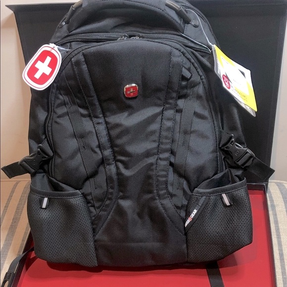 SwissGear Other - SwissGear Black Laptop Backpack with Red Accents